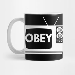 Obey TV (white print) Mug